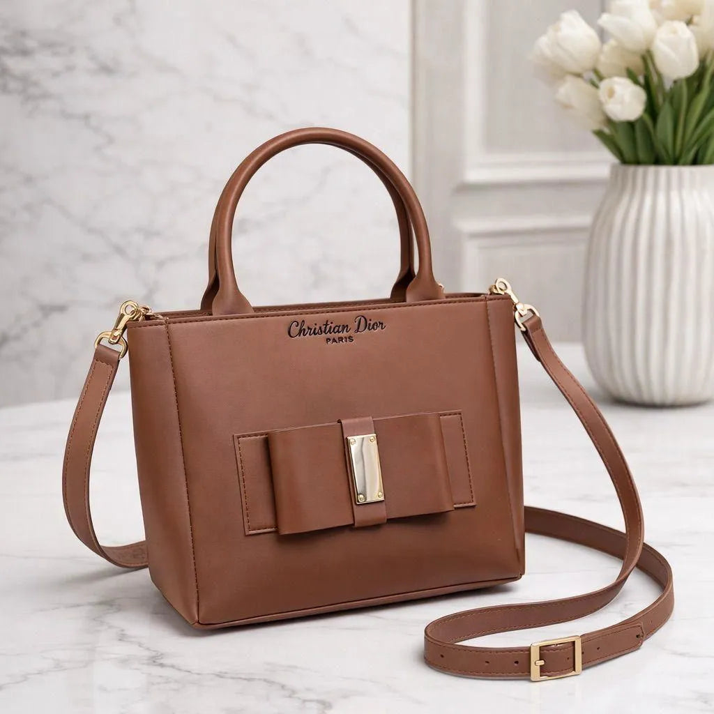 Christian Dior Brown Leather Shoulder Bag