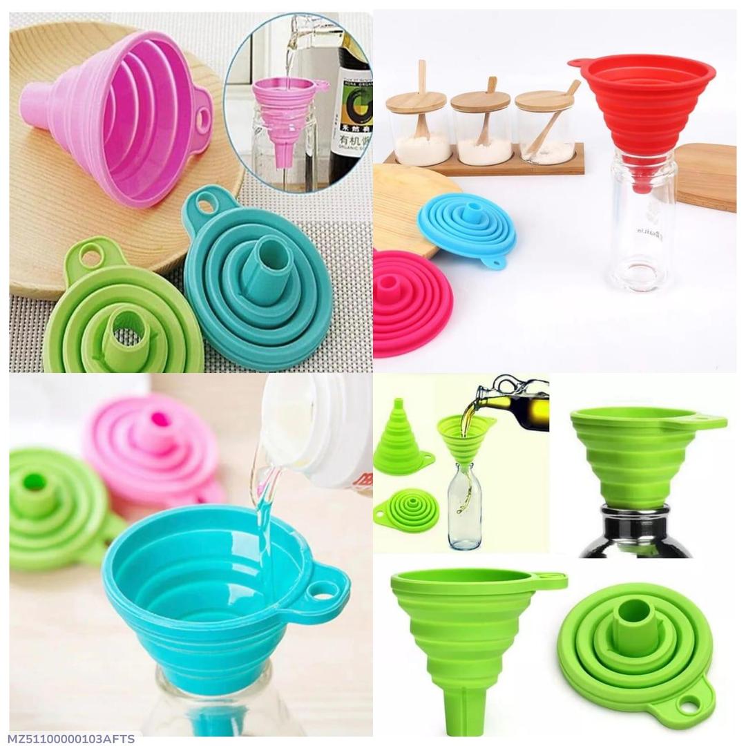 Collapsible Silicone Funnel Set Multicolor 2 Pcs