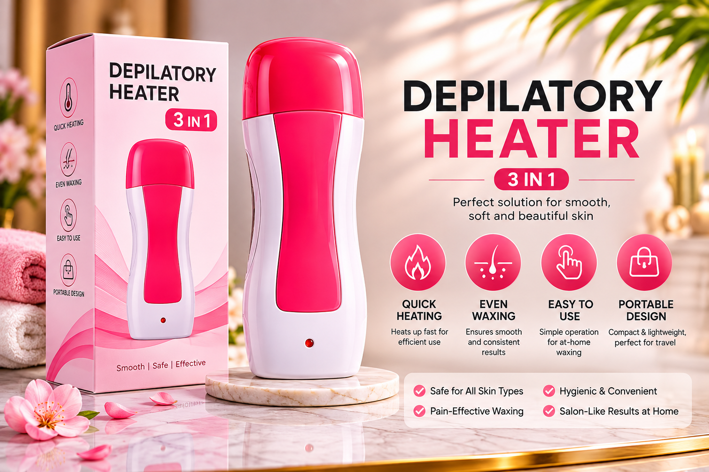 Depilatory wax heater