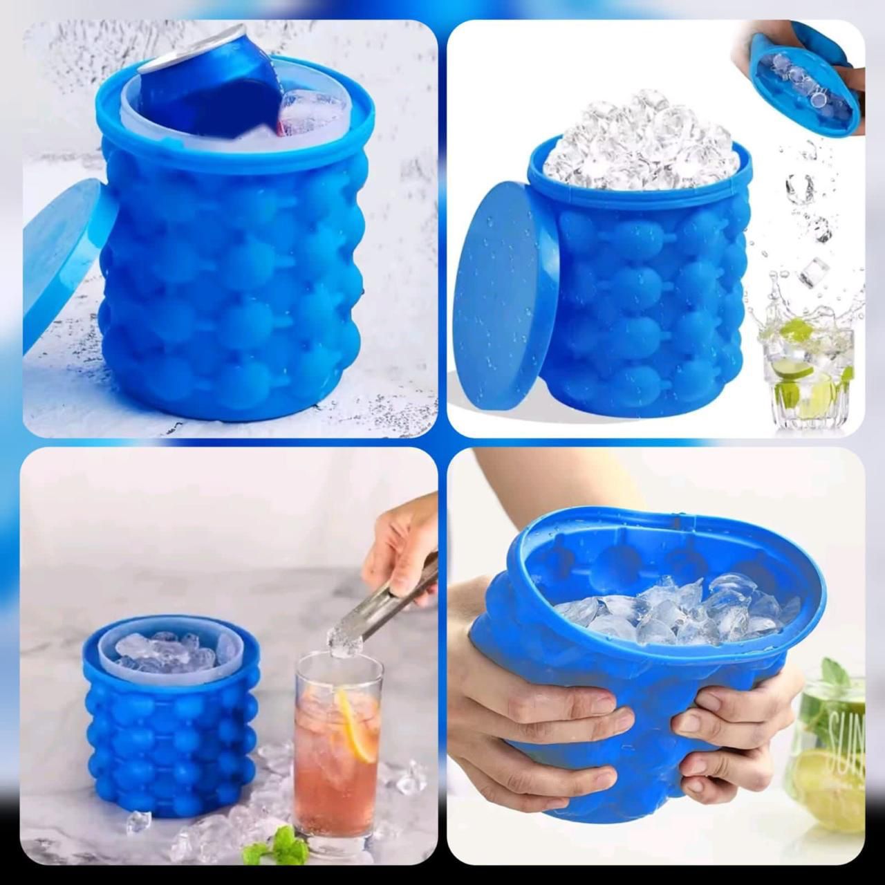 Silicone Ice Cube Bucket with Lid