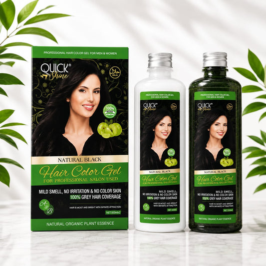Quick Shine Natural Black Hair Color Gel (500ml x 2)