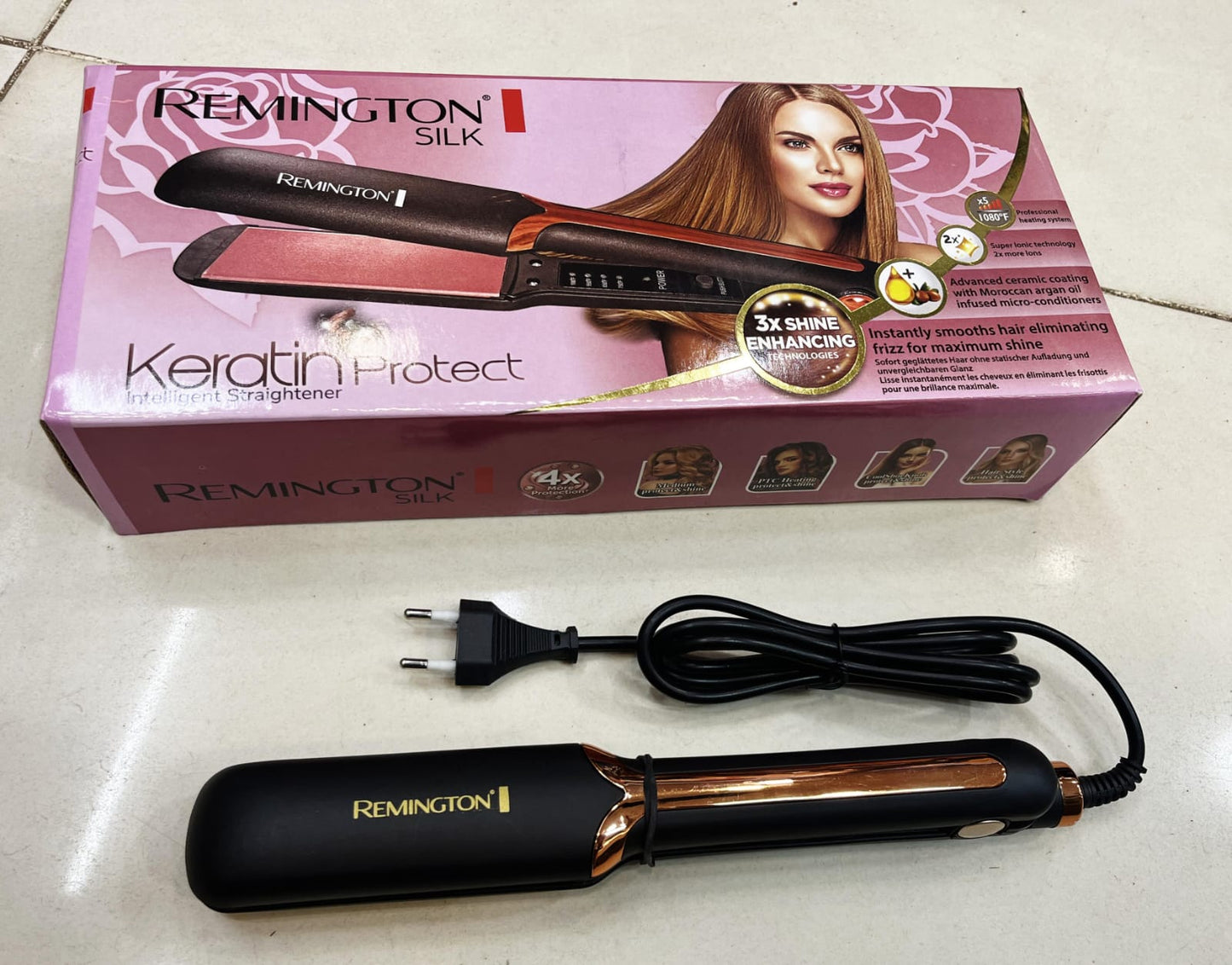 Keratin-infused ceramic plates for smooth & shiny hair